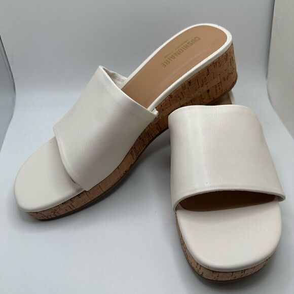 CUSHIONAIRE Women's cork wedge sandal +Memory Foam 11 IVORY - Picture 7 of 7
